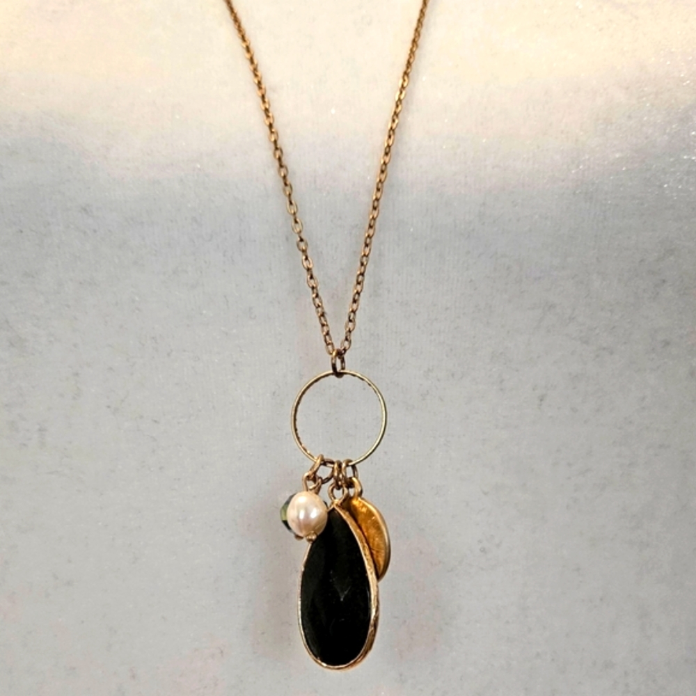 NWT'S - COWGIRL CONFETTI -  Faux Black Amethyst Bauble Necklace.